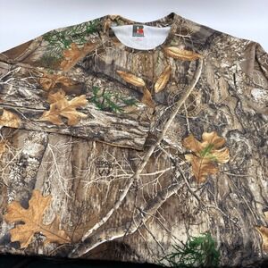 Russell Outdoors Mens 2XL Realtree Edge Camo Shirt Ocean County NJ Road Dept L/S